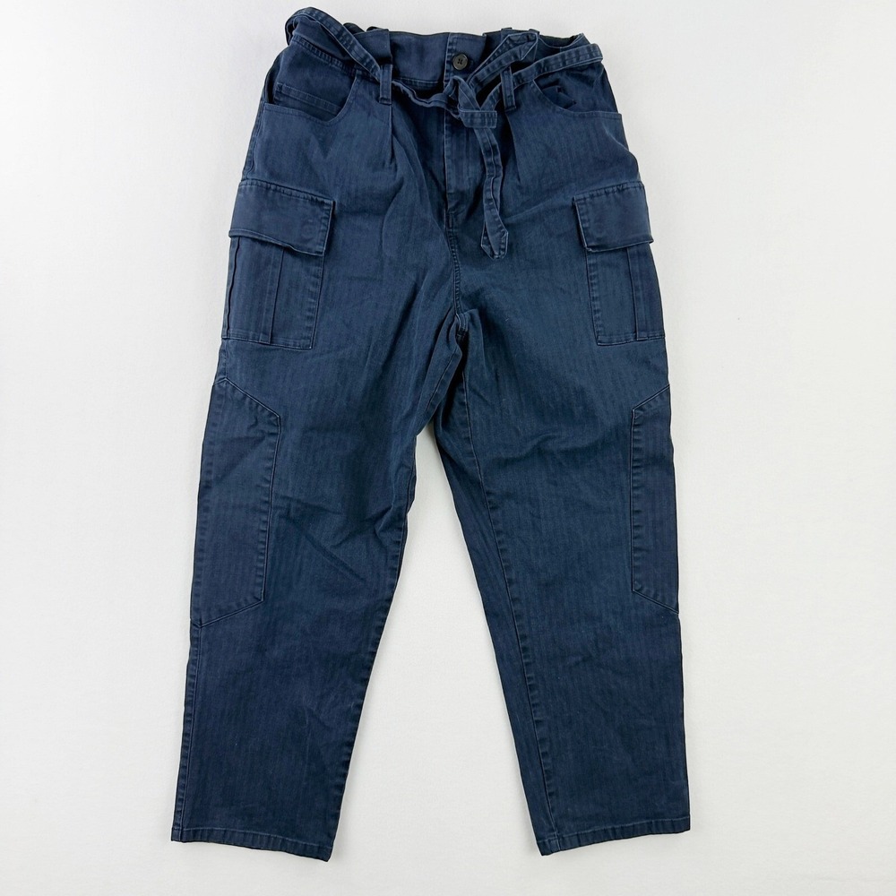Marissa Webb x RTR Paper Bag Super Hi RiseVintage Cargo Pants Size 12 Navy‎ Blue